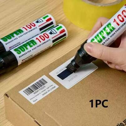 1pc Extra Large Permanent Marker Pen, For Identity Theft Prevention, Identity Protection, Privacy & Address Concealment, Wide Chisel Tip, Suitable For Labels & Various Occasions, Essential For Back To School Season