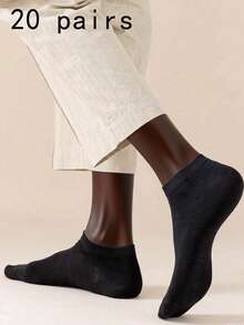 1/10/20/30 đôi tất cổ ngắn mềm mại nhẹ dành cho nam, tất cao đến đầu gối và quần tất dành cho nữ, tất cổ thấp dành cho nam, tất thủy thủ dành cho nữ. - Nhiều màu - Xem 12