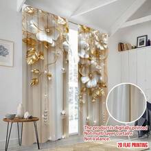 2 tấm rèm cửa màu vàng trắng sang trọng họa tiết hoa hồng - Rèm polyester cao cấp có khe luồn thanh treo, có thể giặt máy, phù hợp cho phòng khách, phòng ngủ, nhà bếp, văn phòng và phòng học - Thiết kế nghệ thuật cổ điển với họa tiết ngọc trai và hoa. - Nhiều màu - Xem 7