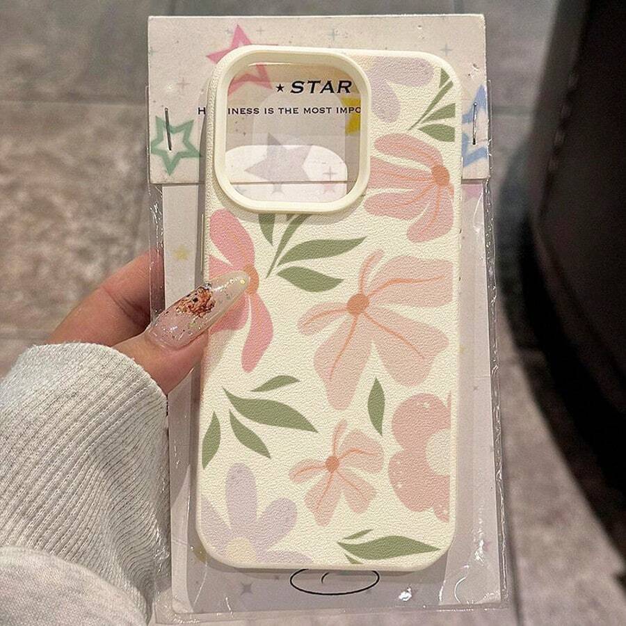 花朵图案 TPU 材质手机壳,颜色为治愈系莫兰迪花卉图案,兼容 17 Pro Max/17/16 Pro Max/15/13/12/11、S20 FE/A15/S24/A55、Note 11/Note 12/Note 13 Pro,全包防摔软壳保护套 - 白色 - 查看 1