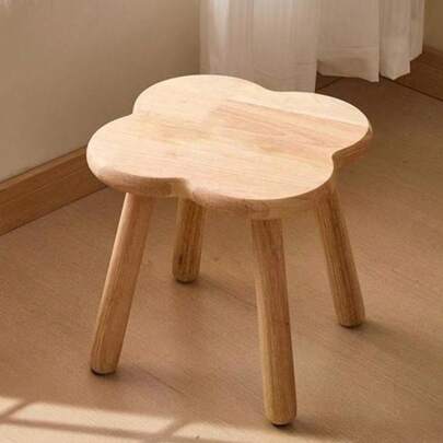 1pc 24cm Tall Wooden Medium Plant Stand, Shoe Bench, Footrest, Suitable For Indoor Plants, Modern Decor Side Table, Planter Stand, Small Round End Table
