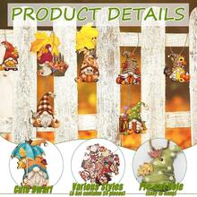 12pcs/24pcs/36pcs Autumn Hanging Decor, Wooden Gnome, Pumpkin, Leaf Ornaments With Jute Rope, Suitable For Thanksgiving Home Gathering Wall Decor, Can Be Hung On Ceiling, Wall, Door, Tree, Window To Decorate Your Living Room, Garden And Add More Charm To Your Home And Party! - Multicolor - View 4