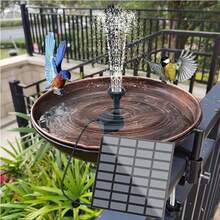 Honche Solar Fountain Pump Kit With Separate Solar Panel, 1.8 W Upgraded Solar Water Pump With 3 M Long Cable & 4 Nozzles Solar Water Fountain For Bird Bath, Outdoor Pond, Patio Garden No Power Storage - 黑色 - 查看 8