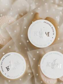 1-120Pcs Custom Wedding Stickers: Featuring Personalized Designs And Round Custom Labels, These Stickers Allow You To Freely Edit Next To Your Liking. Boasting Waterproof And Oil-Resistant Properties, They Are Available In A Variety Of Sizes. - Multicolor - View 4