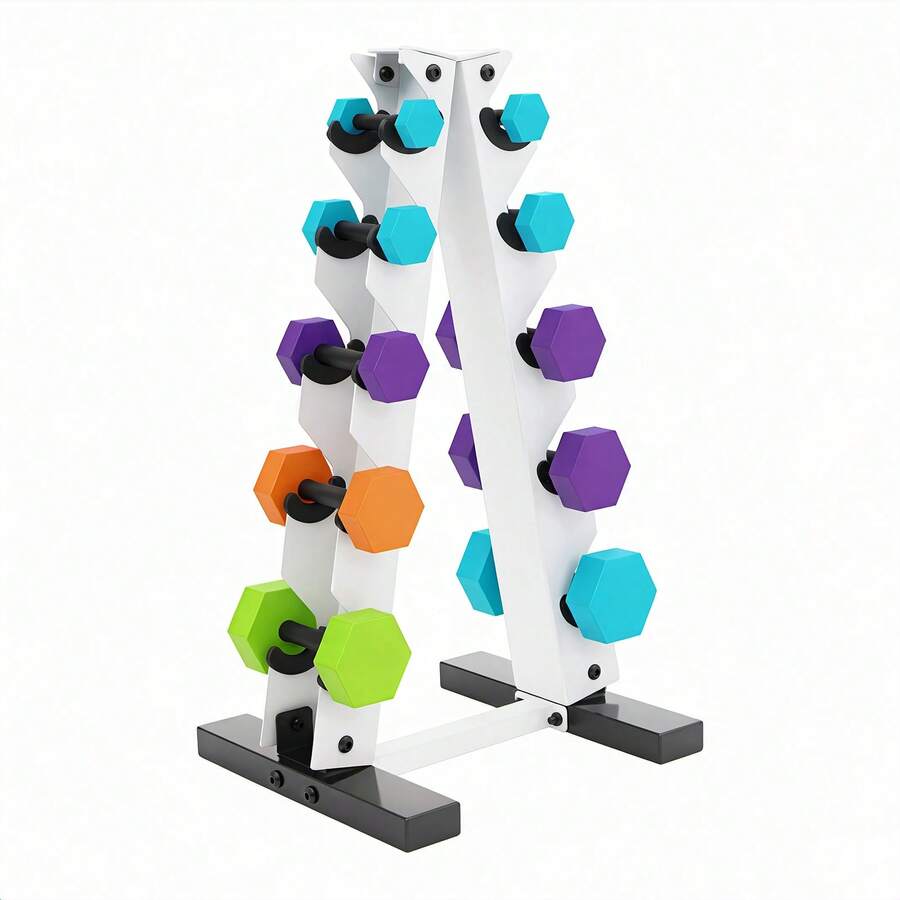 Strength Training Dumbbell Rack - White - View 1