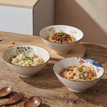 Bát mì ramen kiểu Nhật 8 inch, bát toque kiểu Nhật, bát súp, bát mì ramen vẽ tay, đồ dùng nhà bếp bằng gốm sứ, thích hợp cho mì ramen, mì tonkotsu, mì Ý, lý tưởng cho gia đình, nhà hàng, tụ họp, món quà tuyệt vời cho Ngày của Cha, Ngày của Mẹ, Lễ Phục Sinh. - Nhiều màu - Xem 7