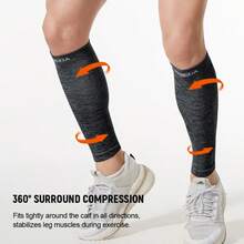 AA MASEDA 1 Pair Compression Leg Sleeves, Multi-Function Elastic Compression Calf Sleeves, Graded Support Design, Suitable For Men And Women For Sports, Running, Cycling, And Daily Use - Black - View 4