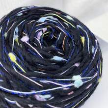 1 pieza 100g Hilo de fantasía hecho a mano, hilo con brillo mezclado de negro y blanco, hilo multicolor de bobble entrelazado para tejer, ganchillo, DIY de bolsos, sombreros y accesorios hechos a mano y proyectos de artesanía - 100 gramos - Ver 8
