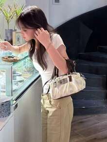 Korean Niche Design Fashion Versatile Minimalist Heart-Shaped Handbag, Commuting, Outing, Daily Shopping, Crossbody Bowling Bag For Women - Multicolor - View 5