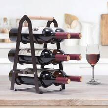 6-Bottle Wine Rack - Foldable Wine Bottle Holder - Freestanding Storage - Pre-Assembled & Easy To Set Up - View 5