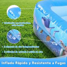 Alberca Inflable Rectangular de 205x150x50 cm, Piscina Grande para el Verano - por defecto - Ver 4