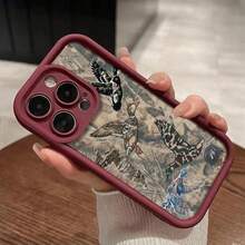 Phone Case: Camo Duck Pattern Phone Case, Hunting Style Shockproof TPU Case With Vivid Bird Print - For  17/16/15/14/13/12/11/X/XS/XS MAX/ProMax/Air/Plus and  Galaxy S Series - Bordeaux - Übersicht 4