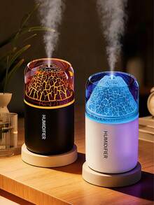 Volcano Shaped 180ml Car Humidifier: Ultrasonic 2-In-1 (Aromatherapy + Humidification), Fine Mist, LED, USB, Quiet, Compact. Suitable For 6 Essential Oils. Options: 1 Bottle Essential Oil + 1 Unit / 1 Unit - Black and White - View 12