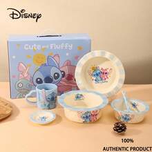 Disney 官方授权史迪奇、朱迪、尼克单人六件套餐具，包含可爱陶瓷碗、盘子、杯子和勺子，全新 - 彩色 - 查看 8