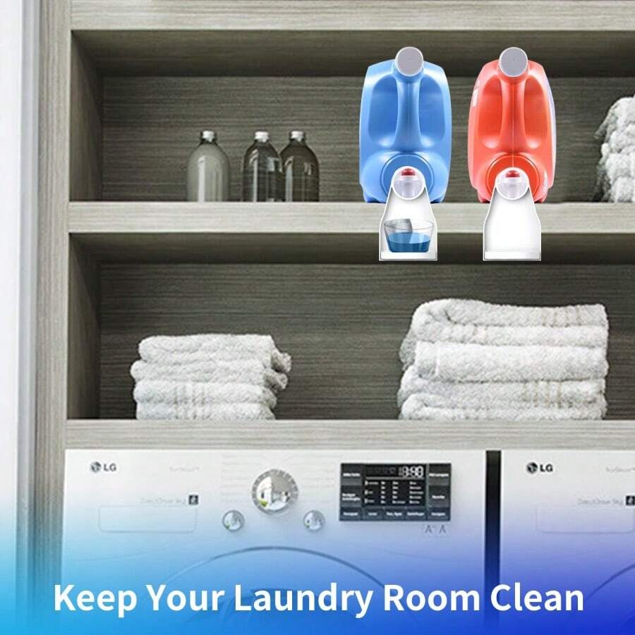 Laundry Detergent Cup Holder Drip Catcher Organizer Clip Tight On Laundry Bottle Spouts, No More Leaks Or Mess With Detergent And Fabric Softener In Laundry Room, Random Colour - Random Color - View 1