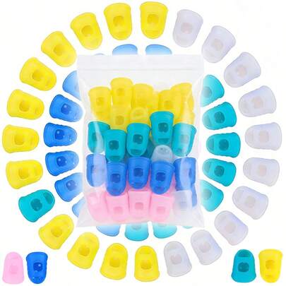 20/40pcs Silicone Guitar Finger Protectors Anti-Slip Finger Guards For Acoustic Guitar, Ukulele & Electric Guitar - Pain Relief Fingertip Covers For Beginners & Players