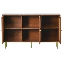 Rattan Sideboard Set For Living Room: Combination Of Rattan Chest Of Drawers And Shoe Rack, Walnut Color. - Redwood - View 9