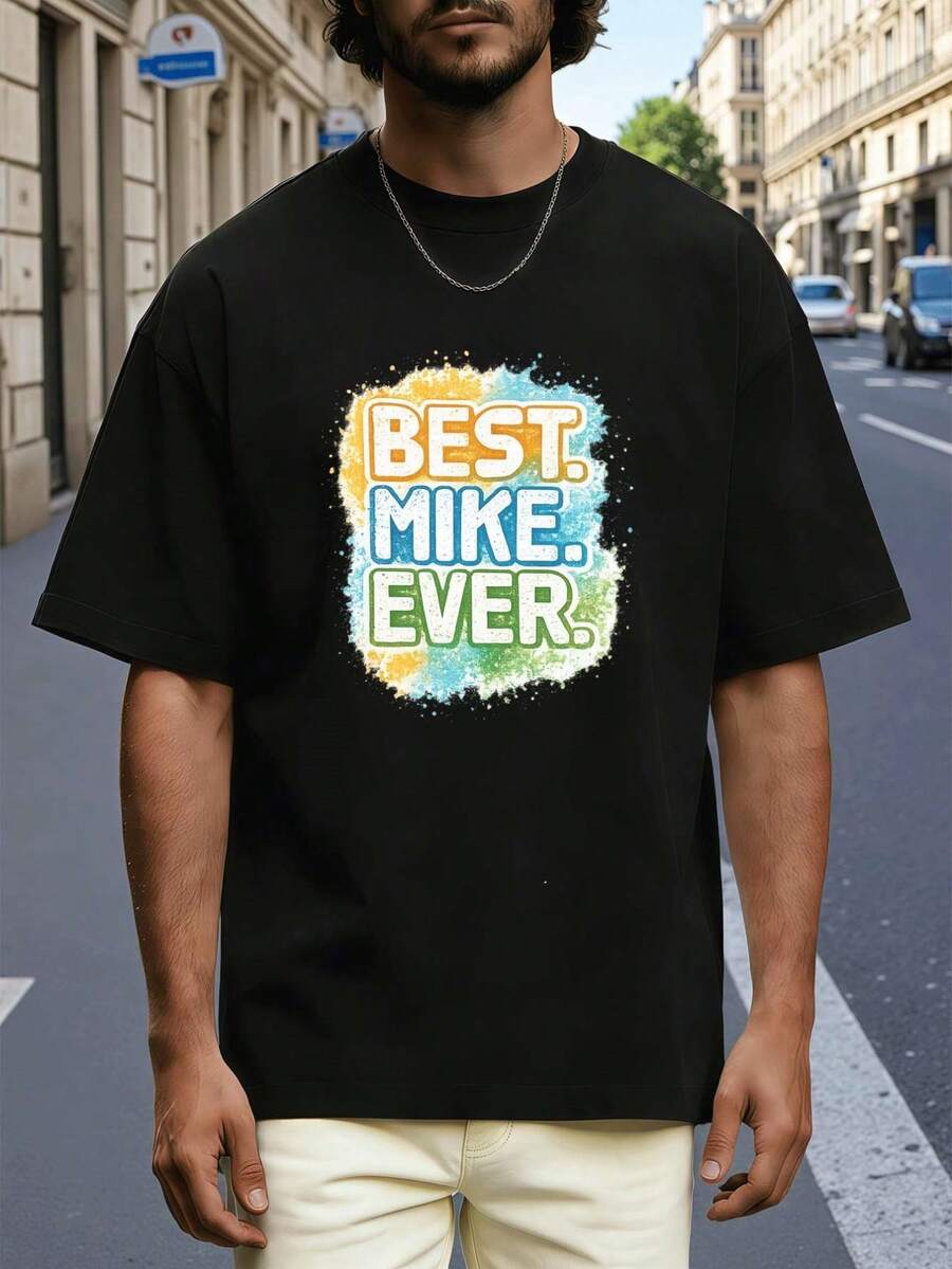 Men Plus Size T-Shirts - Black - View 1