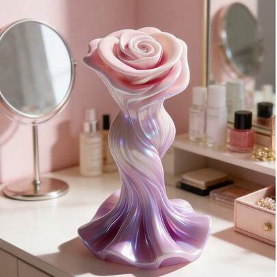 Khuôn silicon hình váy hoa hồng thanh lịch, khuôn thủ công tinh tế để làm nến thơm và đá khuếch tán tinh dầu, món quà Ngày của Mẹ hoàn hảo dành cho phụ nữ, đồ trang trí bàn trang điểm và quà tặng đám cưới.