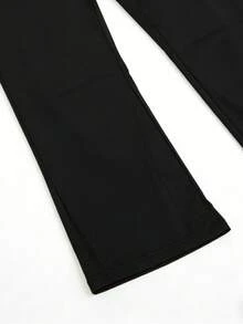All-Season High Waist Women's Wide Leg Pants, Versatile For Work Commute Sports - Black - View 6