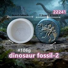 2D/3D硅胶恐龙化石模具，适用于蜡烛/肥皂/树脂/石膏制作，3D动物硅胶树脂浇铸装饰模具，手工制作独特肥皂树脂工艺品礼品 - 白 - 查看 6