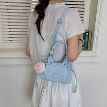 Women Top Handle Bags - Blue, No Pendant - View 2