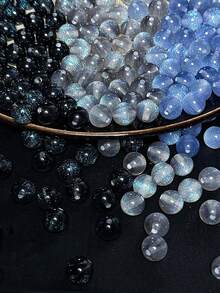 50颗梦幻春夏星空亮片树脂圆珠散珠，手工DIY串珠手链材料 - 彩色 - 查看 2