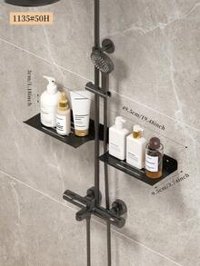 1pc Wall-Mounted Metal Shower Caddy, Bathroom Hanging Rack, Fits Most Shower Rods, For Shampoo, Conditioner And Soap Storage, Rust-Proof Overhead Shower Organizer, Suitable For Bathroom, Shower Shelf - Multicolor - View 14
