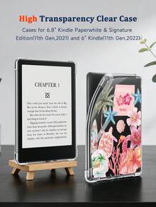 1pc Summer Flower Pattern Transparent Shockproof Soft Silicone Protective Case For Kindle 11th Gen 2022/Kindle Paperwhite 12th Gen 2024/Kindle Colorsoft Signature Edition, Clara Colour/Bw/2E - Multicolor - View 7