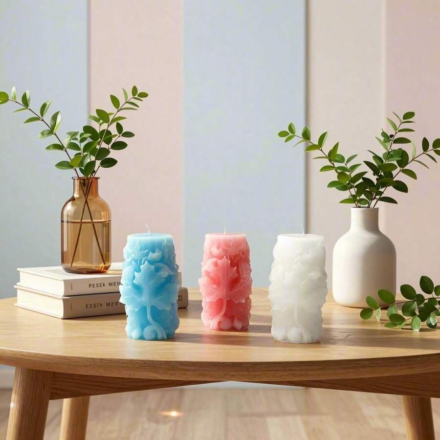 1 cây nến trụ hình lá phong, nến thơm trang trí nhà cửa. - 1PC - Xem 1
