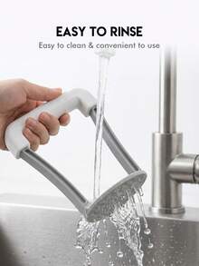 三合一塑料PP手动土豆泥压泥器兼蒜蓉压榨器 - 制作蔬菜泥的厨房工具，防滑手柄，易于清洁，实用厨具 - 白色 - 查看 6