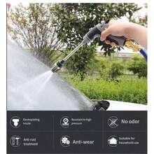 High Pressure Car Wash Water Gun With Long Handle, Plastic Body, Multi-Functional Watering Tool Suitable For RVs And Gardens, Garden Hose Nozzle, Durable Plastic Gun, Battery-Free - A - View 7