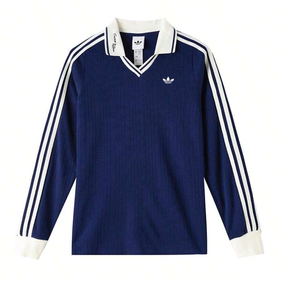 Adidas Women's POLO Long Sleeve, LS POLO W CC 2026 Spring New Vintage Collar Long Sleeve Sports Top KY5732 - Night Sky Blue - View 1