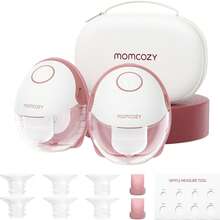 Momcozy Hands-Free Breast Pump For On-The-Go Use | M6, Portable Breast Pump For Optimal Milk Flow, Dual Seat Flange For Better Fit And More Discretion, 3 Modes And 9 Levels, 24 Mm – 1 Piece, Color: Red - 紅白色 - 查看 8