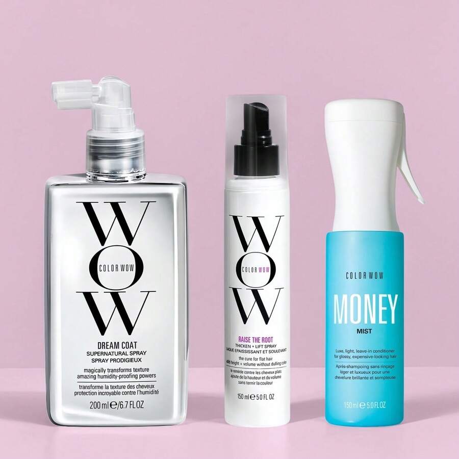 3packs Color Wow Hair Styling Kit - Smoothing, Shine & Volumizing Sprays Set - Kích thước du lịch - Xem 1