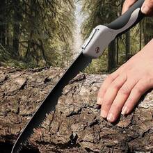 Sierra de mano plegable portátil con mango antideslizante y duradero, capacidad de biselado, no necesita pilas, diseño ergonómico en blanco y negro, duradera para jardinería, reformas del hogar, carpintería, acampadas, herramienta para trabajar la madera, diseño elegante, construcción robusta. - B - Ver 1