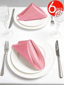 6-12pcs Multi-Colored Satin Napkins, Soft & Smooth Green Silk Napkins, Foldable Into Crown, Opera Fan, Triangle, Rose, French Pleat, High Handle Cup Ear, Suitable For Room, Table, Home Decoration, Suitable For Festivals, Parties, Birthdays, Weddings And Dinners - Multicolor - View 20