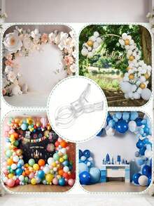 1/5/10pcs Transparent Plastic Balloon Arch Clips, Suitable For Balloon Arch Kits, Birthday Decorations, Crafts, Photography Studio, Craft Supplies (Transparent) - Multicolor - View 6