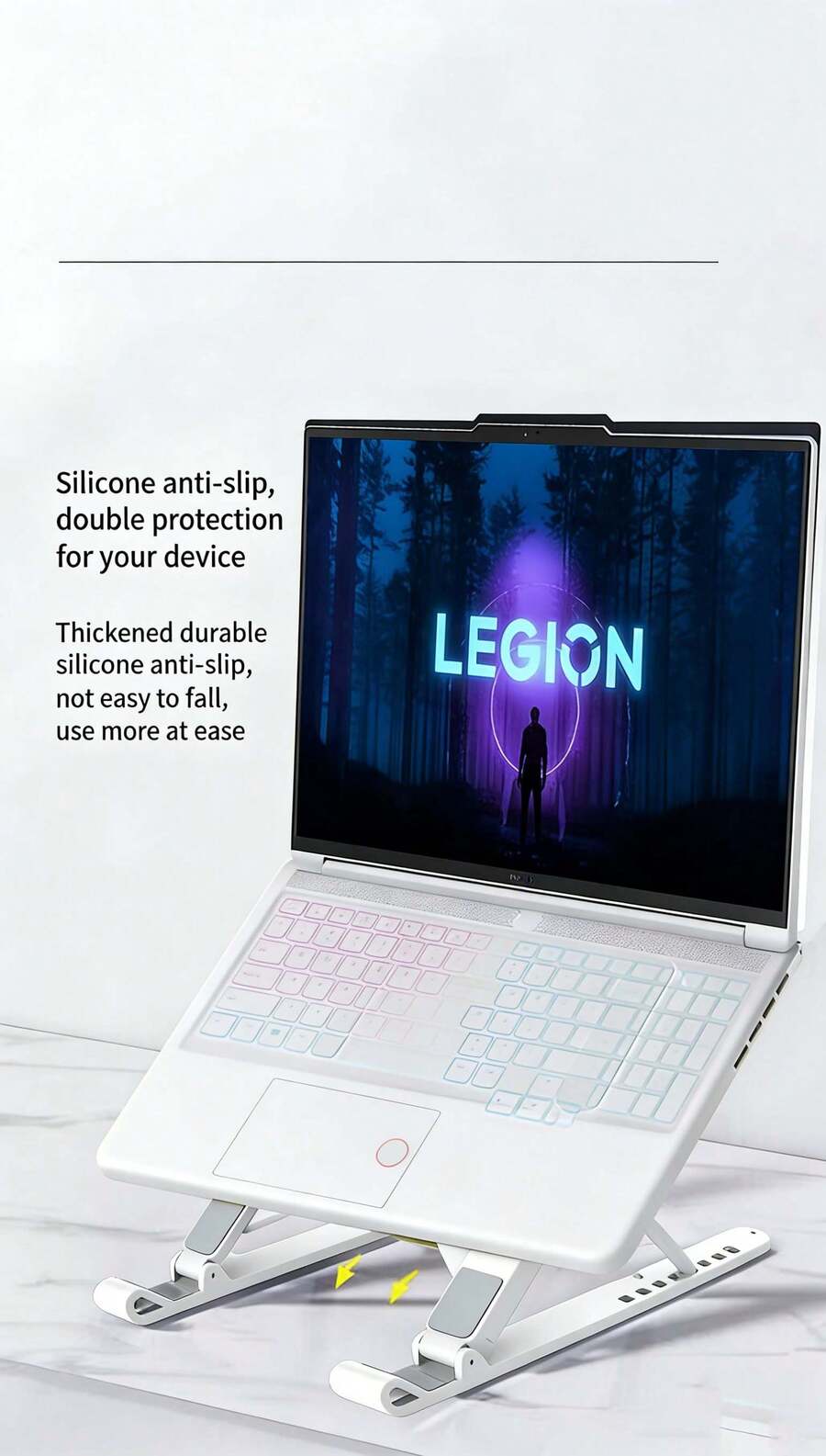 Lenovo X1 筆電散熱支架 五速升降可折疊增高架 便攜鏤空桌上型電腦托架 - 查看 1