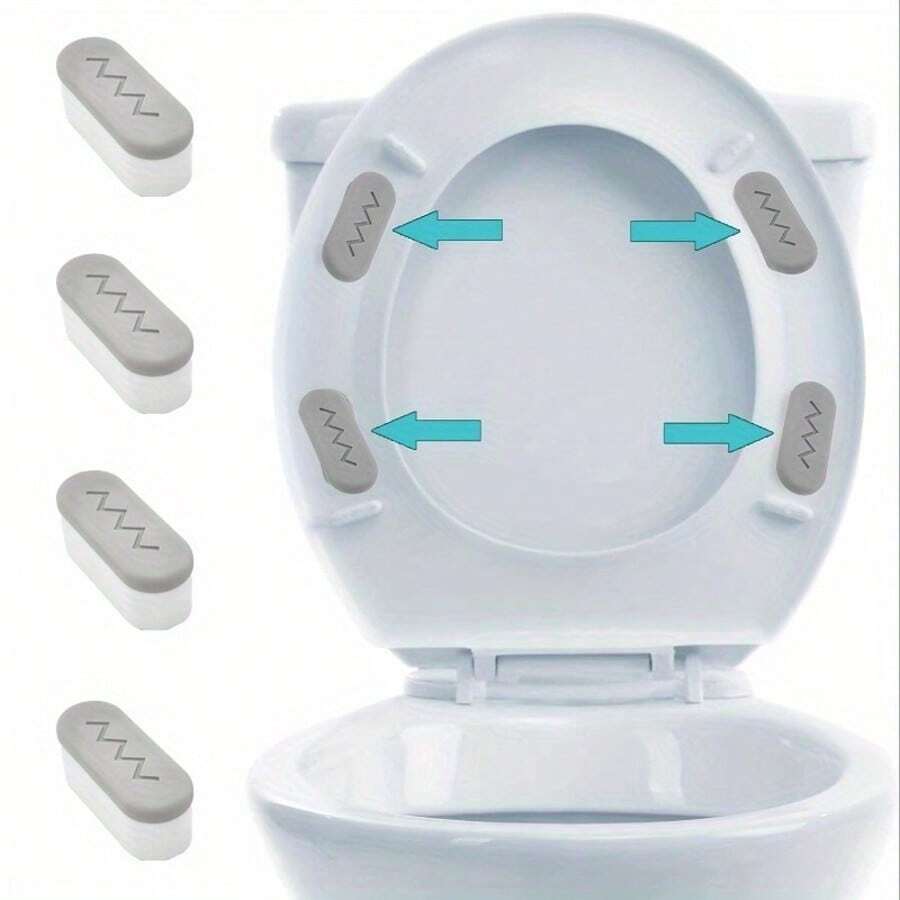 4 piezas de topes para asiento de inodoro, topes de goma universales para la tapa del inodoro con 2 grosores de almohadillas de TPE (2 alturas), con adhesivo fuerte, utilizados para el hogar, hotel, hospital - Varios estilos - Ver 1