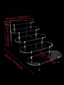 Kệ trưng bày bậc thang bằng acrylic trong suốt, làm thủ công, dùng để đựng trang sức và mỹ phẩm. - Trong sáng - Xem 12
