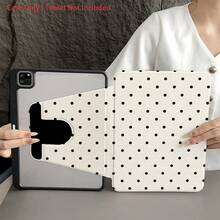1pc 360° Rotating Black Polka Dot Tablet Protective Case, With Pencil Slot, Multi-Angle Stand, Auto Wake/Sleep, Fit For IPad Pro 11", Air 11"/13" M3, 11" A16, 10th/9th/8th/7th Gen, Air 4/5, 10.9"/10.2"/9.7" - Multicolor - View 1