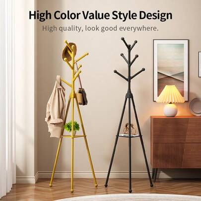 360° drehbarer Bodengarderobe-Ständer, stabiler dreieckiger Kleiderständer für Zuhause, multifunktionaler Kleiderbügel für Schlafzimmer & Wohnzimmer, Aufbewahrung für Zuhause, säulenförmiger Kleiderständer, einfache Installation, hohe Tragfähigkeit, hält Ihren Raum aufgeräumt und organisiert