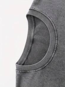 Graphic Tees Men's Dark Gray Saturn And Star Print T-Shirt - Soft Stretchy Knit Fabric, Space-Themed Round Neck Short Sleeves, Machine Washable, Suitable For All Seasons, Casual Streetwear Top, 100% Cotton - 黑色 - 查看 10