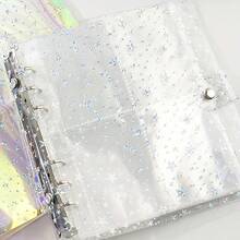 25-Page Laser Star-Shaped Photo Album, 8 Pockets Per Page, Thickened PET Material, Star Design, Suitable For Home Decor, Scrapbooking And Photo Organization, Scrapbook Album, Scrapbooking Supplies, Decorative Cover, Durable Binding - Multicolor - View 3