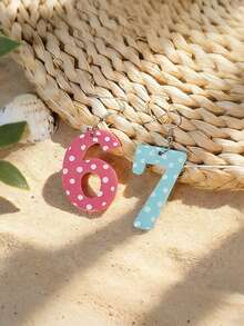 Một đôi bông tai acrylic kiểu dáng sóng, bất đối xứng, thời trang, thích hợp cho phái nữ đeo trong các kỳ nghỉ và lễ hội âm nhạc. - màu sắc - Xem 2