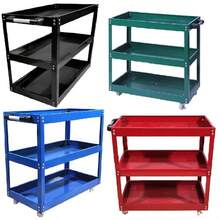 Hygrad Built to Survive Tool Storage Heavy Duty Durable Garage Trolley Workshop 3 Tier Wheel Cart Shelf - Grey - View 4
