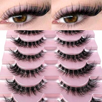 8 Cặp lông mi giả tự nhiên mềm mại, dày dặn kiểu mắt mèo, dải mi trong suốt, mi giả 3D giả lông chồn ngắn tự nhiên làm thủ công, mi giả dày dặn, mềm mại, thích hợp để sử dụng hàng ngày, lễ hội hóa trang, lễ hội âm nhạc, đám cưới và các dịp khác (BB06)