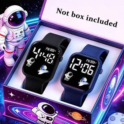 2/1 Piece Set. Teen Fashion, Simple And Cute, And Classic LED Digital Display Square Electronic Watch. Suitable For Students' Daily Life Such As Returning To School, Parties And Traveling. Very Suitable As A Gift For Friends Or Birthday Gifts.