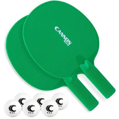 Cannon Sports Unbreakable Table Tennis Paddle Set - 2 Rackets With 6 Pack Of 3-Star Table Tennis Balls – Portable Set For 2 Players
